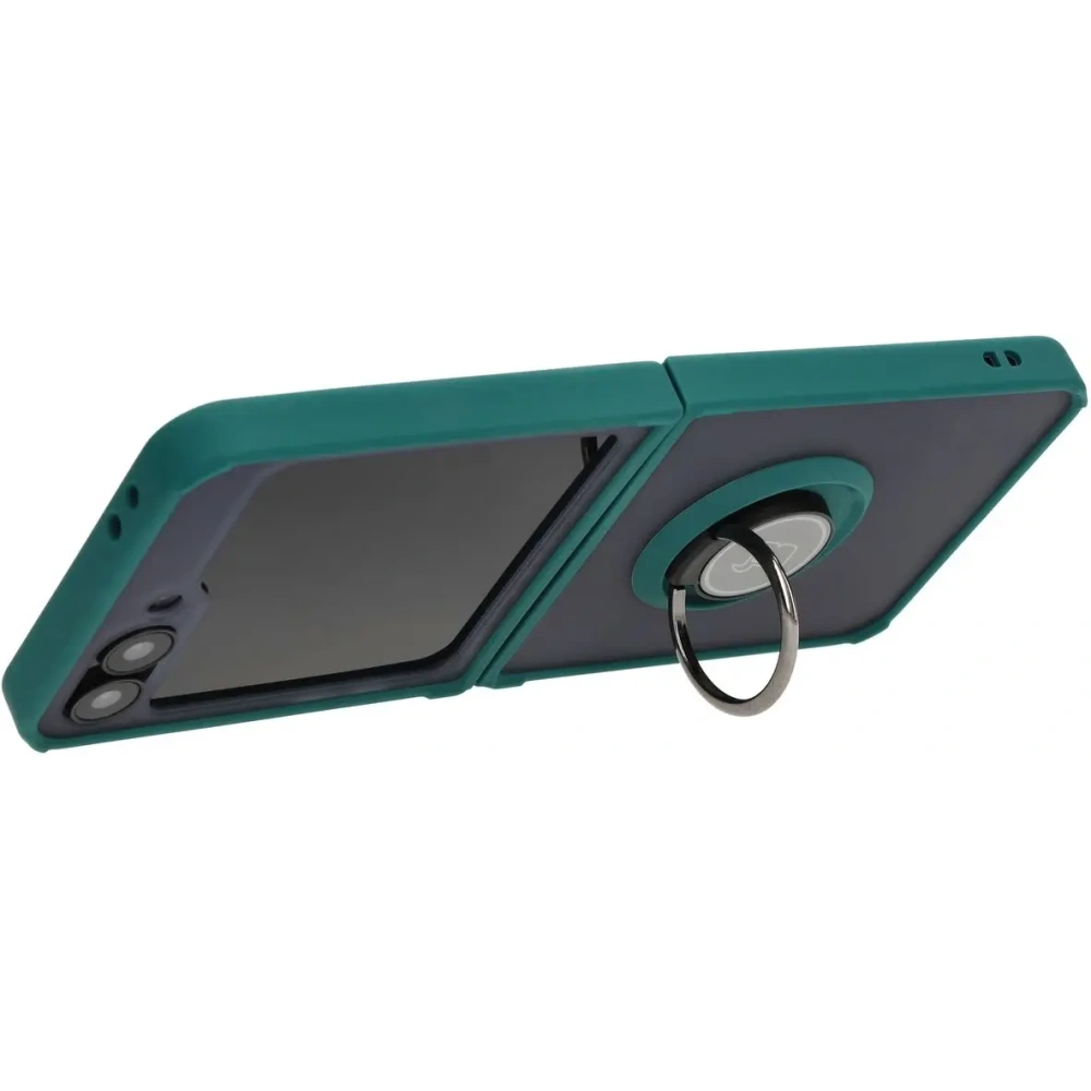 Hurtownia GSM - Bizon Case Hybrid Ring Samsung Galaxy Z Flip6 rauchig mit einem dunkelgrünen Rahmen - BIZ5881 - {ean13} - Hurt