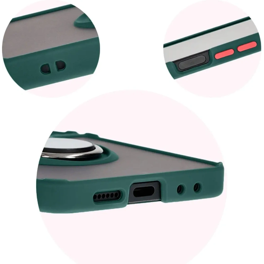 Wholesale Bizon Case Hybrid Ring Samsung Galaxy Z Flip6 smoky with a dark green frame - BIZ5881 - {ean13} - Hurt