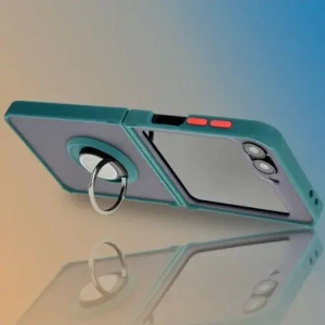 Hurtownia GSM - Bizon Case Hybrid Ring Samsung Galaxy Z Flip6 füstös színben, sötétzöld kerettel - BIZ5881 - {ean13} - Hurt