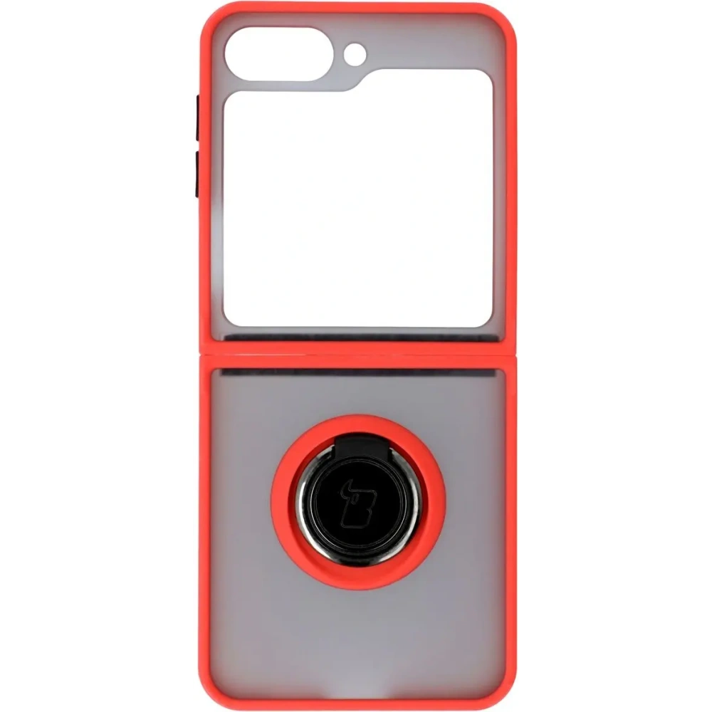 Hurtownia GSM - Bizon Case Hybrid Ring Samsung Galaxy Z Flip6 rauchig mit einem roten Rahmen - BIZ5557 - {ean13} - Hurt