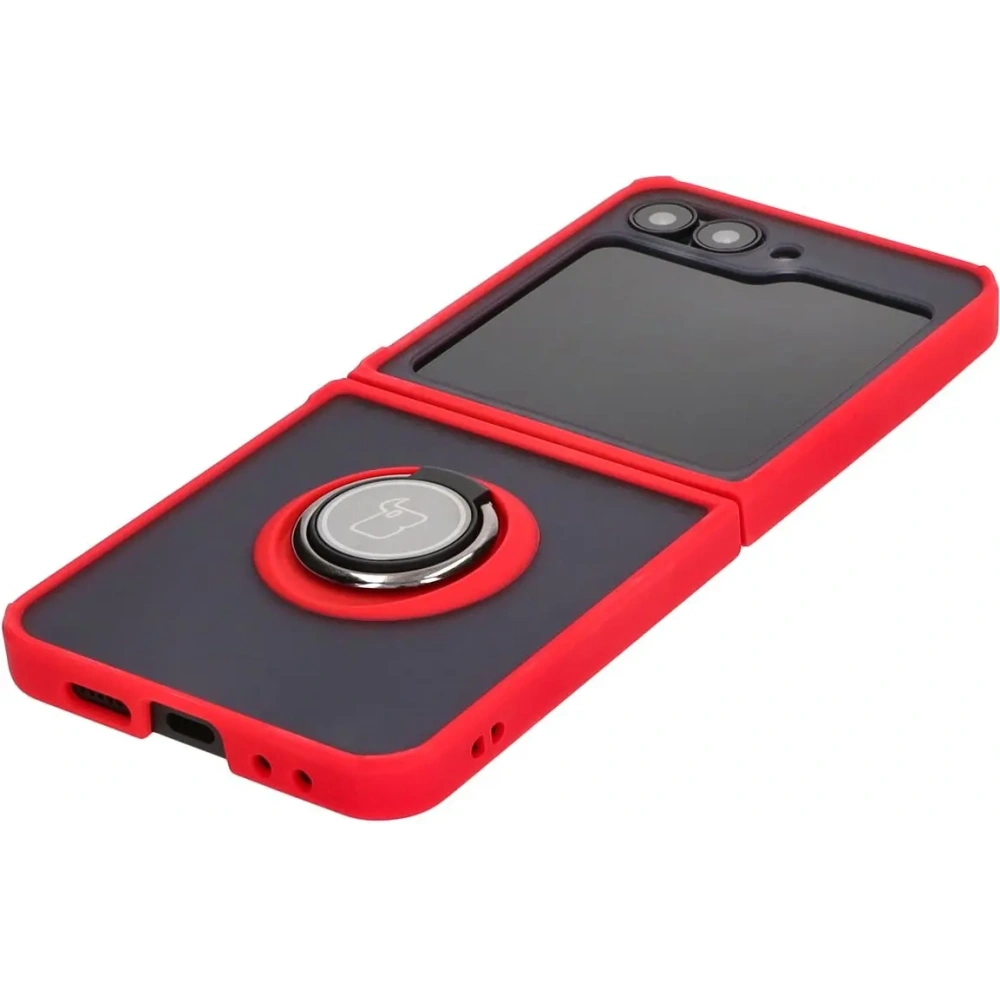 Hurtownia GSM - Bizon Case Hybrid Ring Samsung Galaxy Z Flip6 rauchig mit einem roten Rahmen - BIZ5557 - {ean13} - Hurt