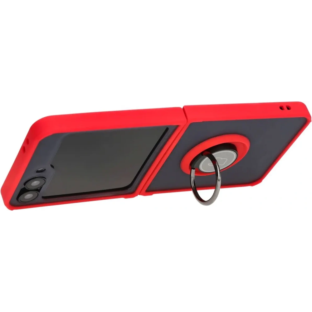 Hurtownia GSM - Bizon Case Hybrid Ring Samsung Galaxy Z Flip6 rauchig mit einem roten Rahmen - BIZ5557 - {ean13} - Hurt