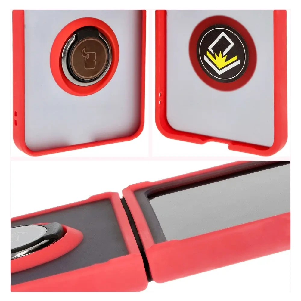 Hurtownia GSM - Bizon Case Hybrid Ring Samsung Galaxy Z Flip6 füstös piros kerettel - BIZ5557 - {ean13} - Hurt