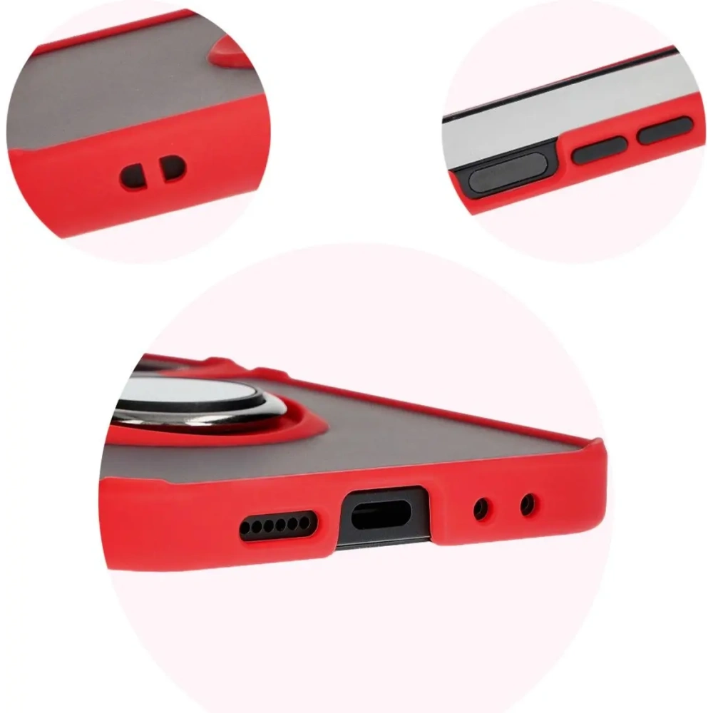 Wholesale Bizon Case Hybrid Ring Samsung Galaxy Z Flip6 smoky with a red frame - BIZ5557 - {ean13} - Hurt