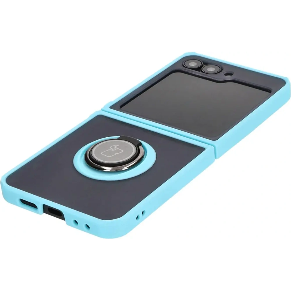 Hurtownia GSM - Bizon Case Hybrid Ring Samsung Galaxy Z Flip6 rauchig mit einem hellblauen Rahmen - BIZ5883 - {ean13} - Hurt