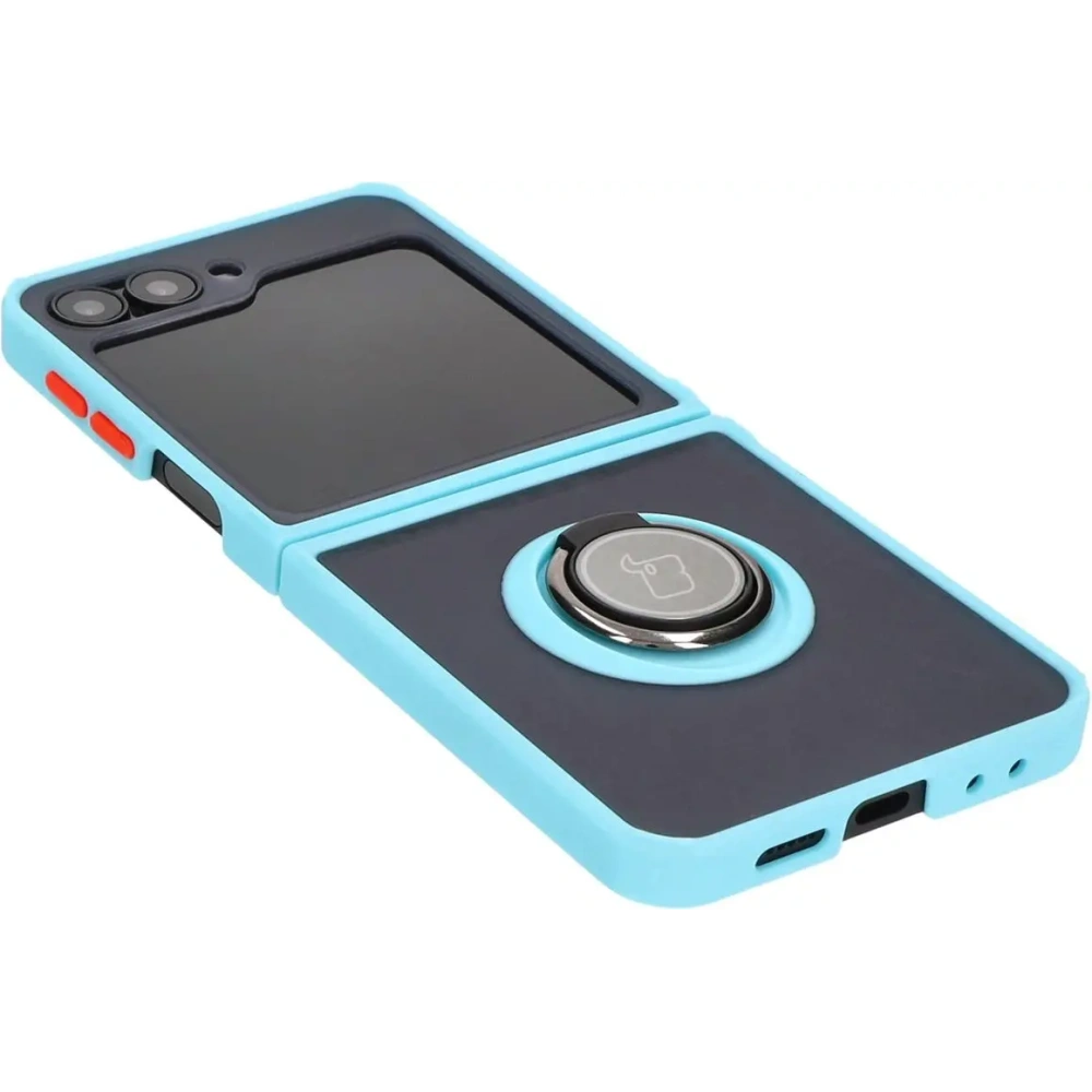 Hurtownia GSM - Bizon Case Hybrid Ring Samsung Galaxy Z Flip6 rauchig mit einem hellblauen Rahmen - BIZ5883 - {ean13} - Hurt