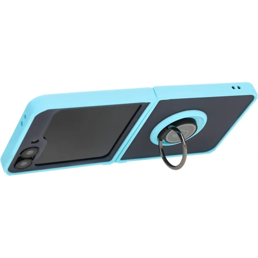 Hurtownia GSM - Bizon Case Hybrid Ring Samsung Galaxy Z Flip6 rauchig mit einem hellblauen Rahmen - BIZ5883 - {ean13} - Hurt