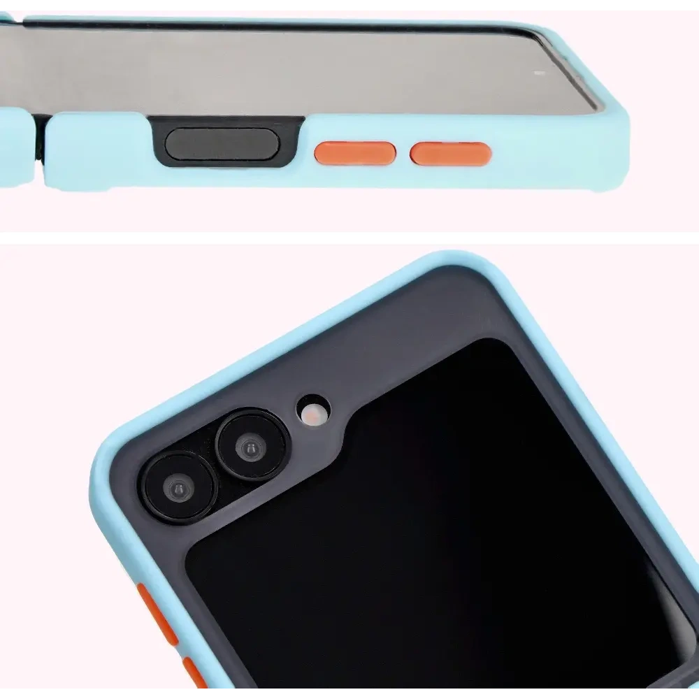 Hurtownia GSM - Bizon Case Hybrid Ring Samsung Galaxy Z Flip6 rauchig mit einem hellblauen Rahmen - BIZ5883 - {ean13} - Hurt