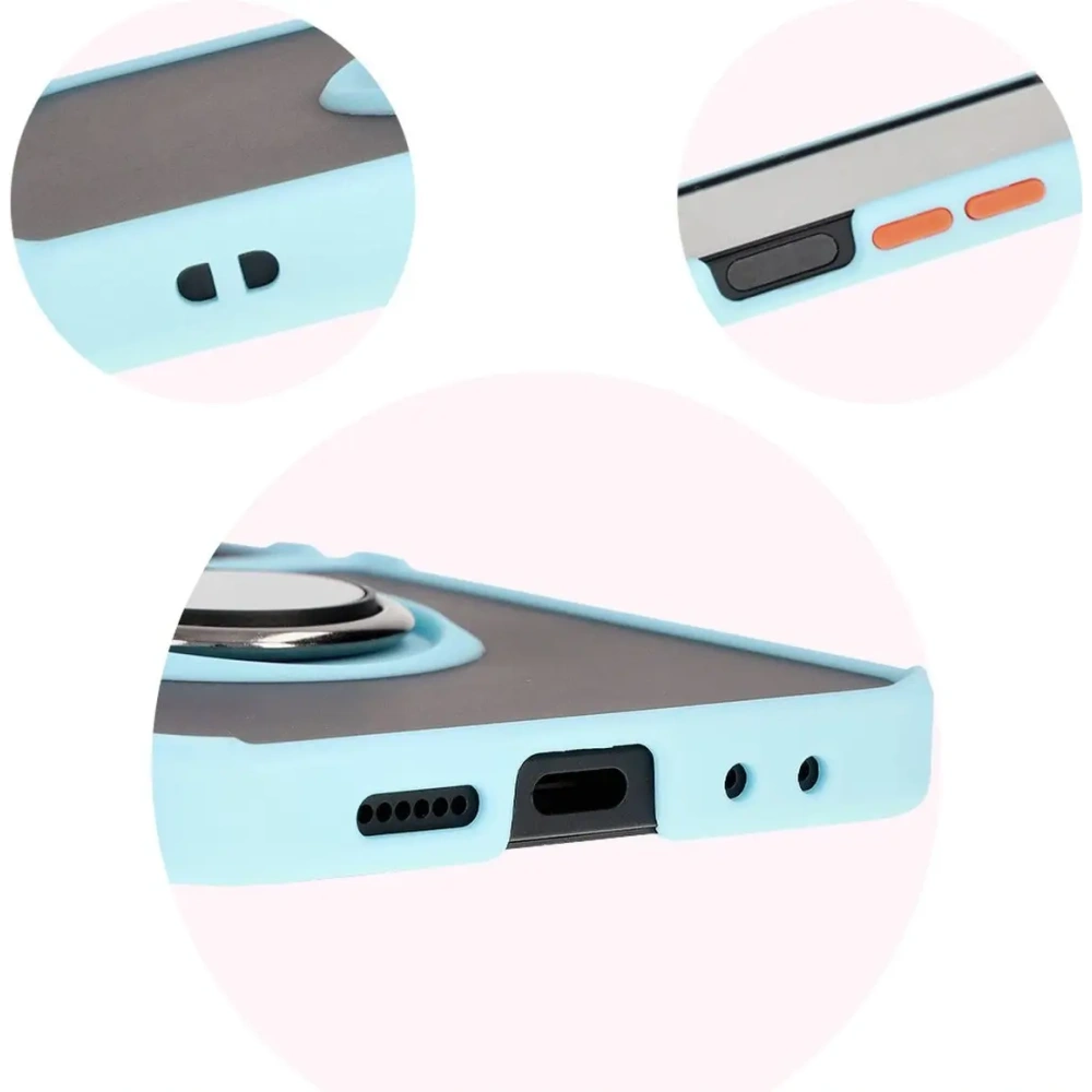 Wholesale Bizon Case Hybrid Ring Samsung Galaxy Z Flip6 smoky with a light blue frame - BIZ5883 - {ean13} - Hurt