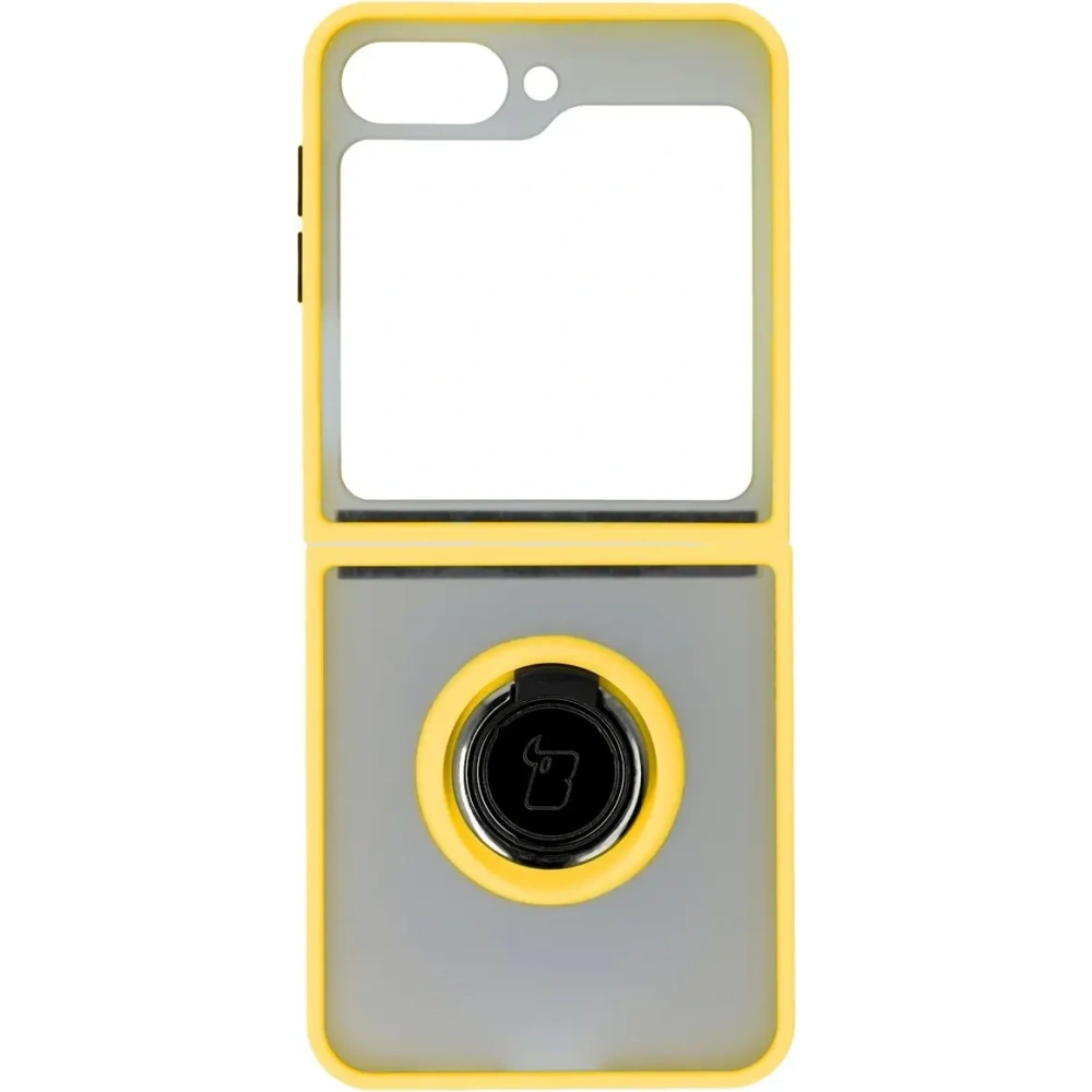 Hurtownia GSM - Bizon Case Hybrid Ring Samsung Galaxy Z Flip6 rauchig mit einem gelben Rahmen - BIZ5884 - {ean13} - Hurt