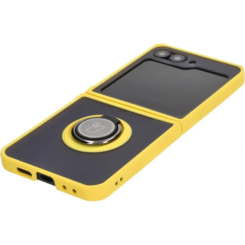 Hurtownia GSM - Bizon Case Hybrid Ring Samsung Galaxy Z Flip6 rauchig mit einem gelben Rahmen - BIZ5884 - {ean13} - Hurt