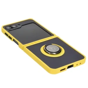 Hurtownia GSM - Bizon Case Hybrid Ring Samsung Galaxy Z Flip6 füstszínű, sárga kerettel - BIZ5884 - {ean13} - Hurt