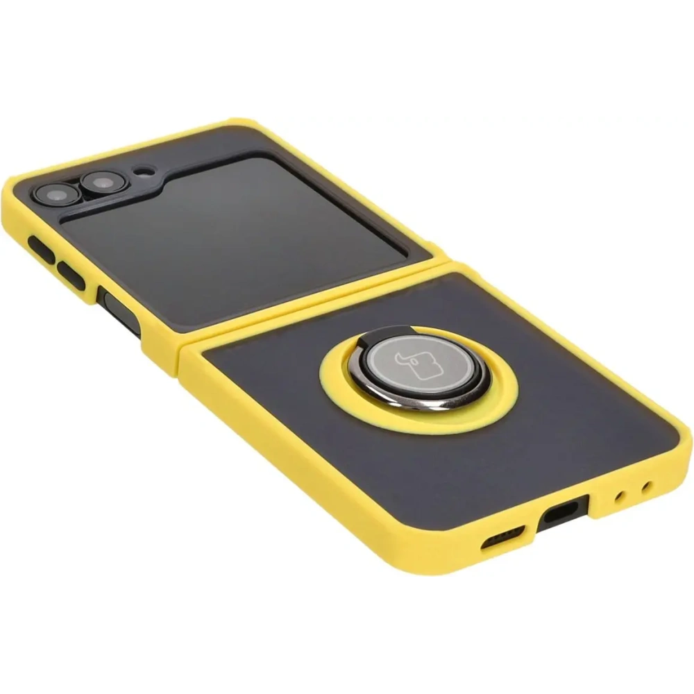 Hurtownia GSM - Bizon Case Hybrid Ring Samsung Galaxy Z Flip6 rauchig mit einem gelben Rahmen - BIZ5884 - {ean13} - Hurt