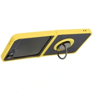 Hurtownia GSM - Bizon Case Hybrid Ring Samsung Galaxy Z Flip6 füstszínű, sárga kerettel - BIZ5884 - {ean13} - Hurt