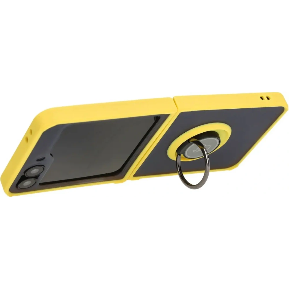 Hurtownia GSM - Bizon Case Hybrid Ring Samsung Galaxy Z Flip6 rauchig mit einem gelben Rahmen - BIZ5884 - {ean13} - Hurt