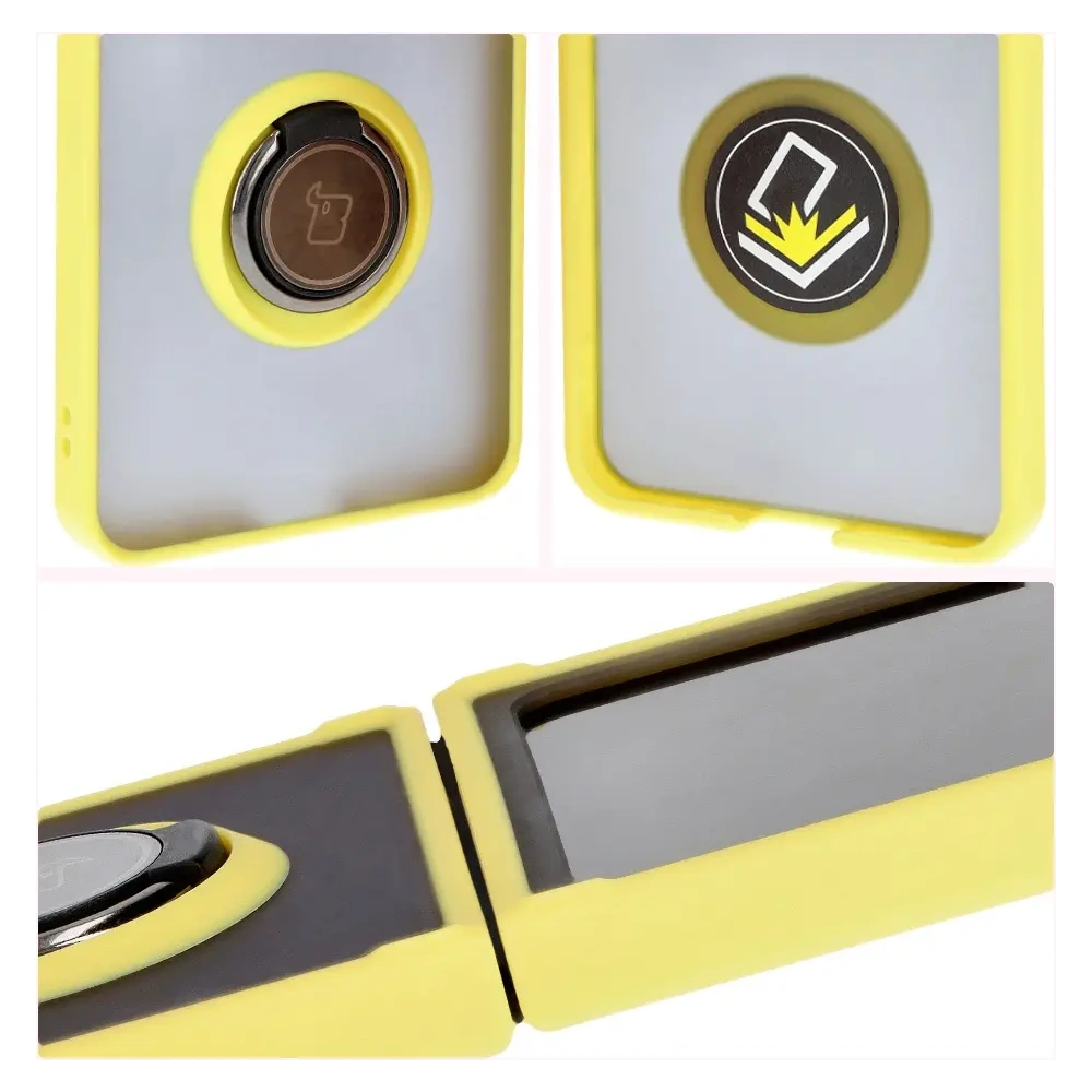 Hurtownia GSM - Bizon Case Hybrid Ring Samsung Galaxy Z Flip6 rauchig mit einem gelben Rahmen - BIZ5884 - {ean13} - Hurt
