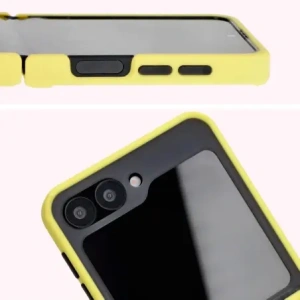 Hurtownia GSM - Bizon Case Hybrid Ring Samsung Galaxy Z Flip6 füstszínű, sárga kerettel - BIZ5884 - {ean13} - Hurt