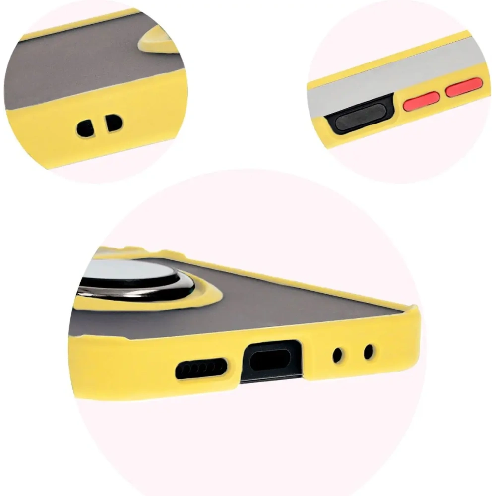 Wholesale Bizon Case Hybrid Ring Samsung Galaxy Z Flip6 smoky with a yellow frame - BIZ5884 - {ean13} - Hurt