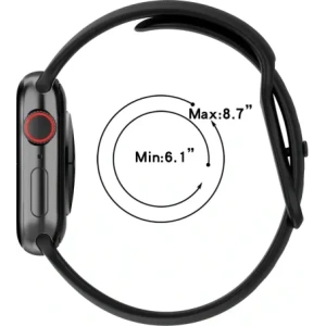Hurtownia GSM - Ceas cu curea din silicon Bizon Apple Watch 38/40/41/42 mm negru - BIZ5885 - {ean13} - Hurt