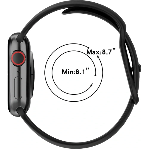 Pasek Bizon Strap Watch Silicone do Apple Watch 38/40/41/42 mm czarny