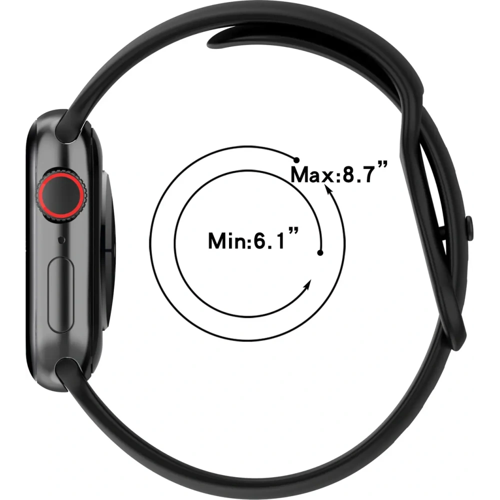 Hurtownia GSM - Bizon szíjas óra szilikon Apple óra 38/40/41/42 mm fekete - BIZ5885 - {ean13} - Hurt