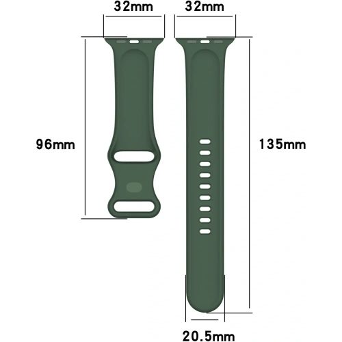 Pasek Bizon Strap Watch Silicone do Apple Watch 38/40/41/42 mm ciemnozielony