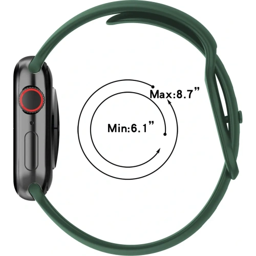 Pasek Bizon Strap Watch Silicone do Apple Watch 38/40/41/42 mm ciemnozielony