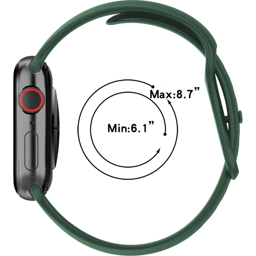 Hurtownia GSM - Ceas cu curea de silicon Bizon Apple Watch 38/40/41/42 mm verde închis - BIZ5887 - {ean13} - Hurt