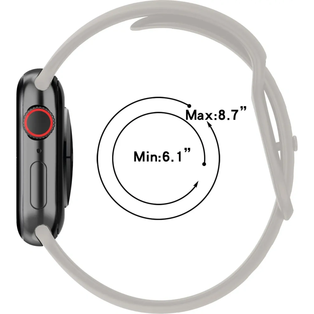 Hurtownia GSM - Bizon szíjas óra szilikon Apple óra 38/40/41/42 mm világosszürke - BIZ5888 - {ean13} - Hurt