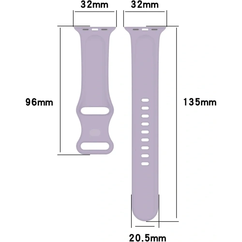 Pasek Bizon Strap Watch Silicone do Apple Watch 38/40/41/42 mm jasnofioletowy