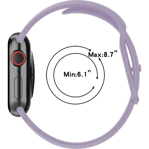 Pasek Bizon Strap Watch Silicone do Apple Watch 38/40/41/42 mm jasnofioletowy