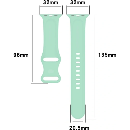 Pasek Bizon Strap Watch Silicone do Apple Watch 38/40/41/42 mm miętowy