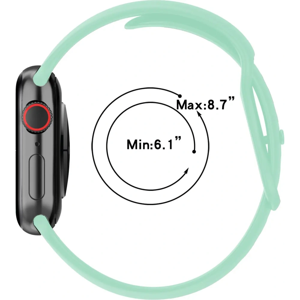 Hurtownia GSM - Ceas cu curea din silicon Bizon Apple Watch 38/40/41/42 mm mentă - BIZ5890 - {ean13} - Hurt