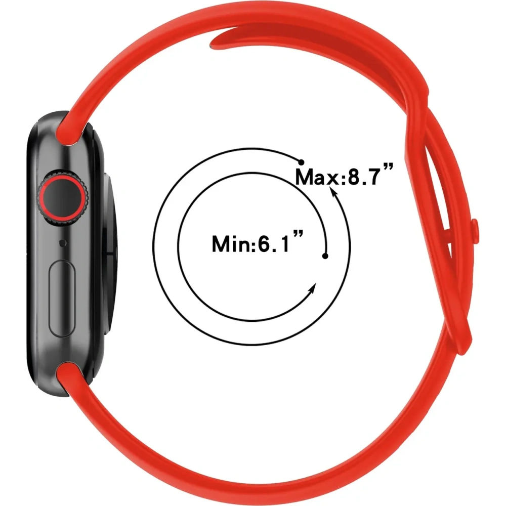 Hurtownia GSM - Ceas cu curea din silicon Bizon Apple Ceas 38/40/41/42 mm roșu - BIZ5891 - {ean13} - Hurt