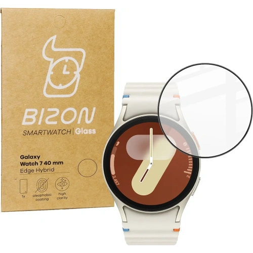 Szkło hybrydowe Bizon Glass Watch Edge Hybrid do Samsung Galaxy Watch 7 40 mm czarne