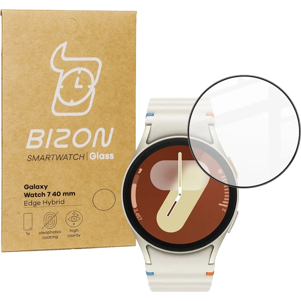 Hurtownia GSM - Szkło hybrydowe Bizon Glass Watch Edge Hybrid do Samsung Galaxy Watch 7 40 mm czarne - BIZ5589 - {ean13} - Hurt