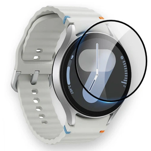 Szkło hybrydowe Bizon Glass Watch Edge Hybrid do Samsung Galaxy Watch 7 40 mm czarne