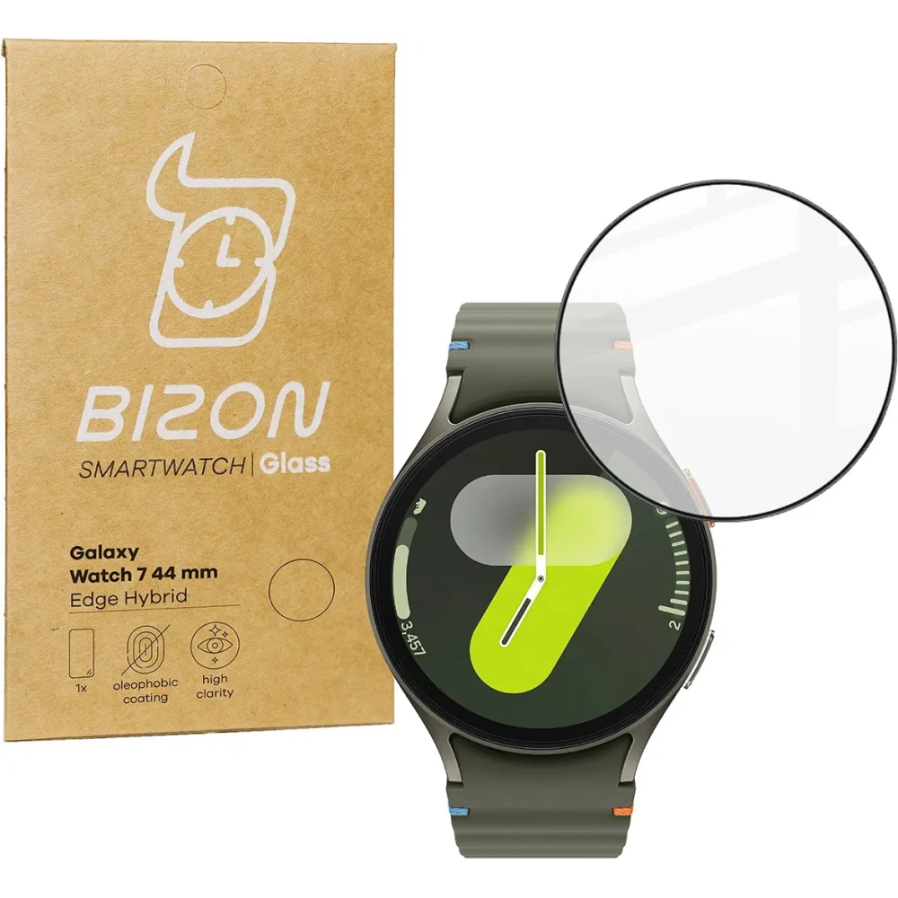 Hurtownia GSM - Szkło hybrydowe Bizon Glass Watch Edge Hybrid do Samsung Galaxy Watch 7 44 mm czarne - BIZ5595 - {ean13} - Hurt