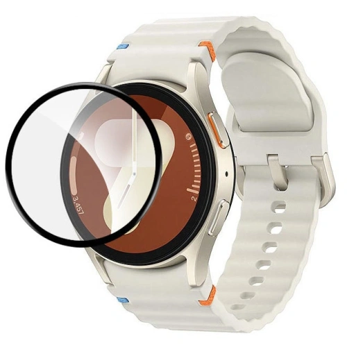 Szkło hybrydowe Bizon Glass Watch Edge Hybrid do Samsung Galaxy Watch 7 44 mm czarne