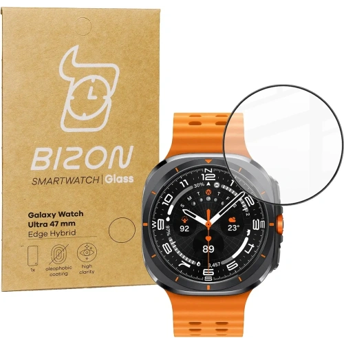 Szkło hybrydowe Bizon Glass Watch Edge Hybrid do Samsung Galaxy Watch Ultra 47 mm czarne