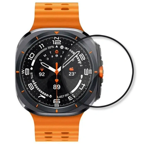 Szkło hybrydowe Bizon Glass Watch Edge Hybrid do Samsung Galaxy Watch Ultra 47 mm czarne
