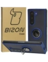 Bizon Case Hybrid Ring Samsung Galaxy Z Fold6 fumuriu cu un cadru albastru închis
