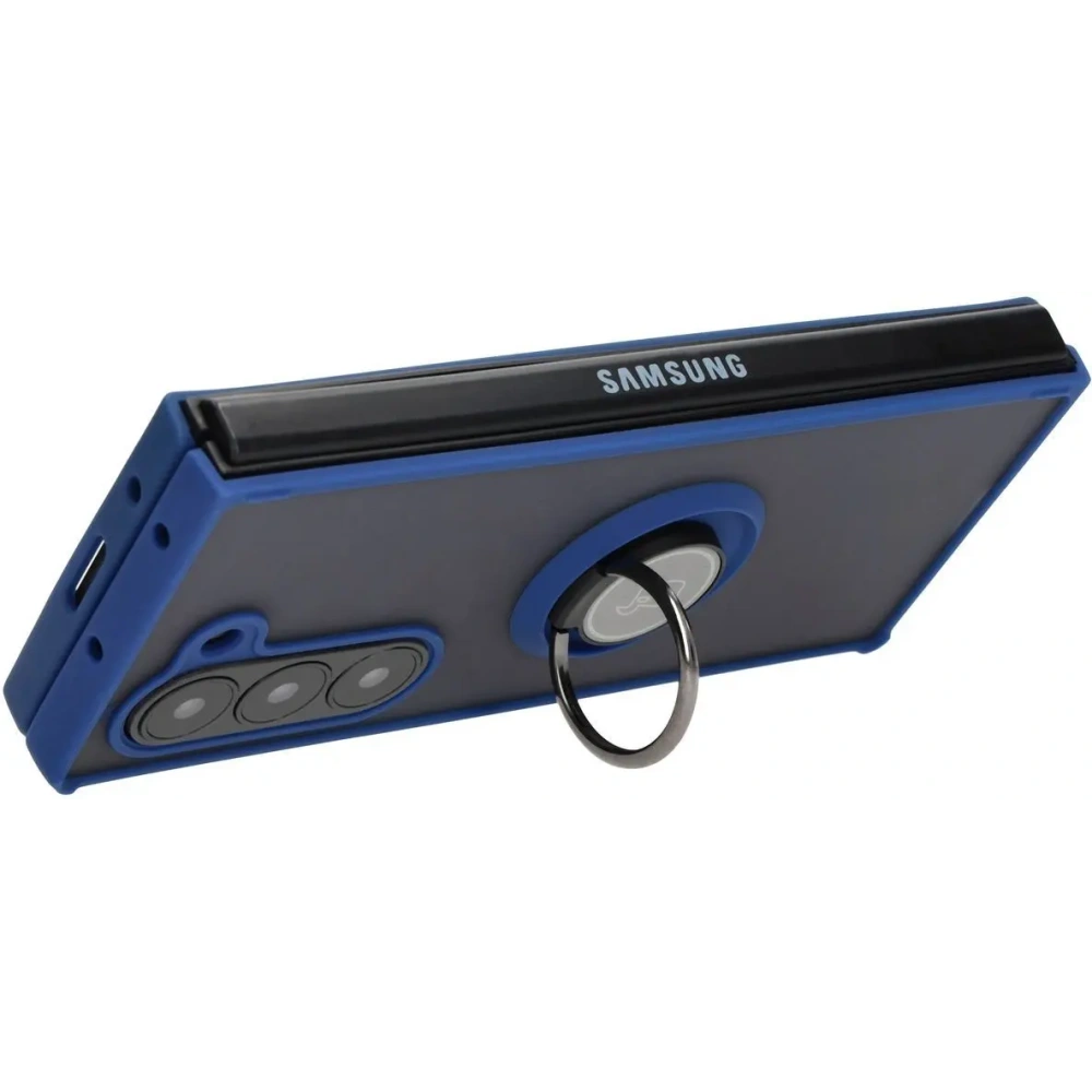 Hurtownia GSM - Bizon Case Hybrid Ring Samsung Galaxy Z Fold6 fumuriu cu un cadru albastru închis - BIZ5906 - {ean13} - Hurt