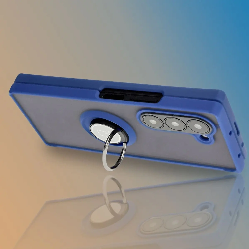 Hurtownia GSM - Bizon Case Hybrid Ring Samsung Galaxy Z Fold6 fumuriu cu un cadru albastru închis - BIZ5906 - {ean13} - Hurt