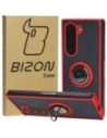 Bizon Case Hybrid Ring Samsung Galaxy Z Fold6 rauchig mit einem roten Rahmen