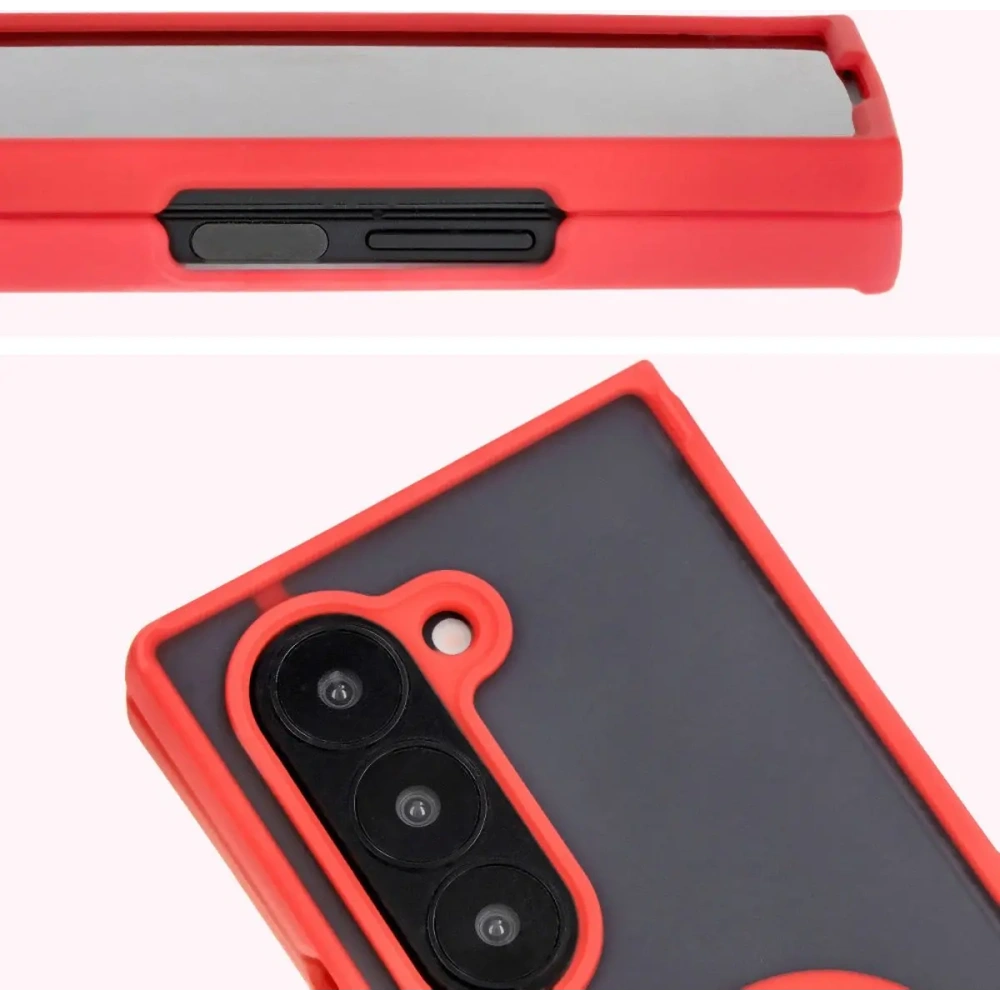 Hurtownia GSM - Bizon Case Hybrid Ring Samsung Galaxy Z Fold6 rauchig mit einem roten Rahmen - BIZ5908 - {ean13} - Hurt