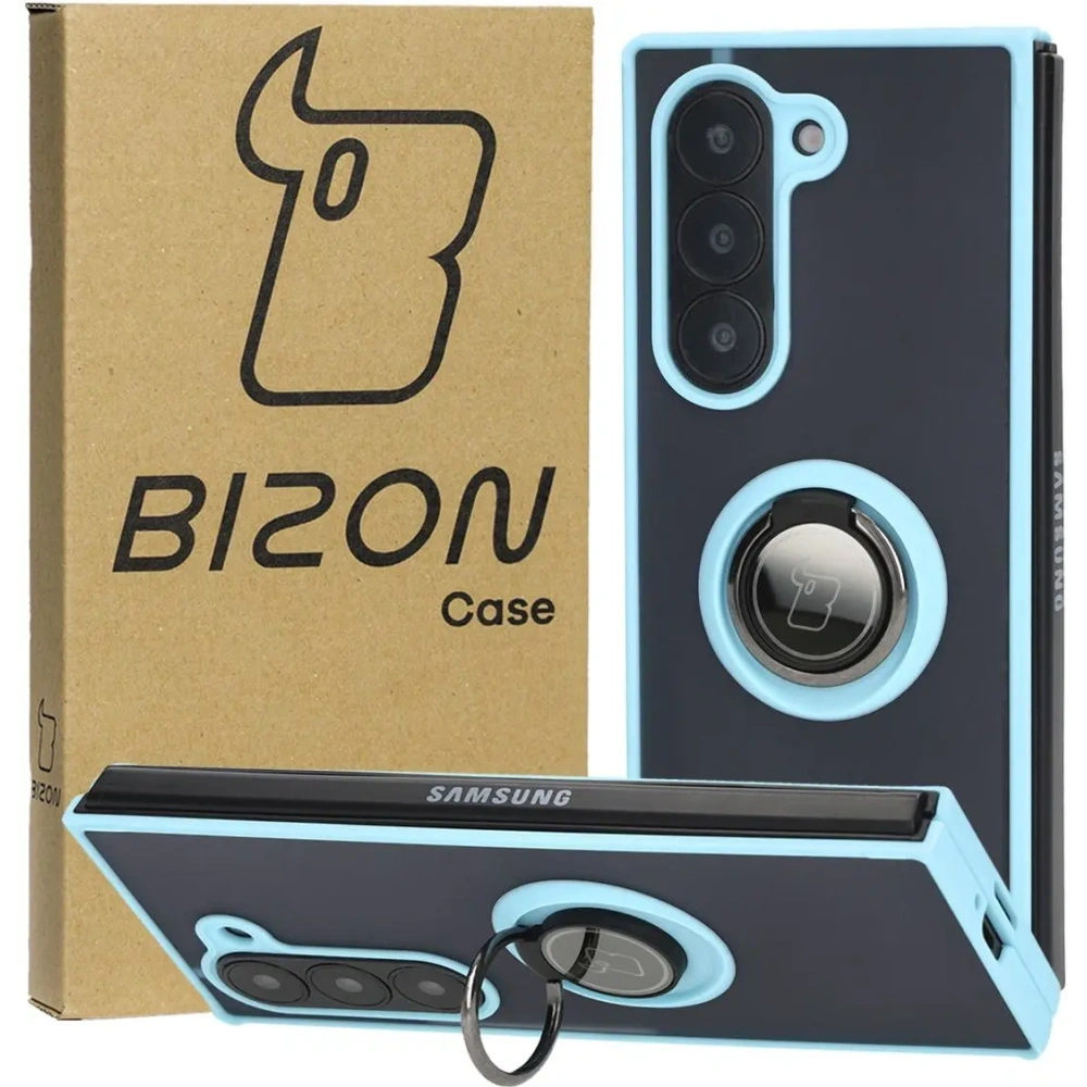 Hurtownia GSM - Bizon Case Hybrid Ring Samsung Galaxy Z Fold6 rauchig mit einem hellblauen Rahmen - BIZ5909 - {ean13} - Hurt