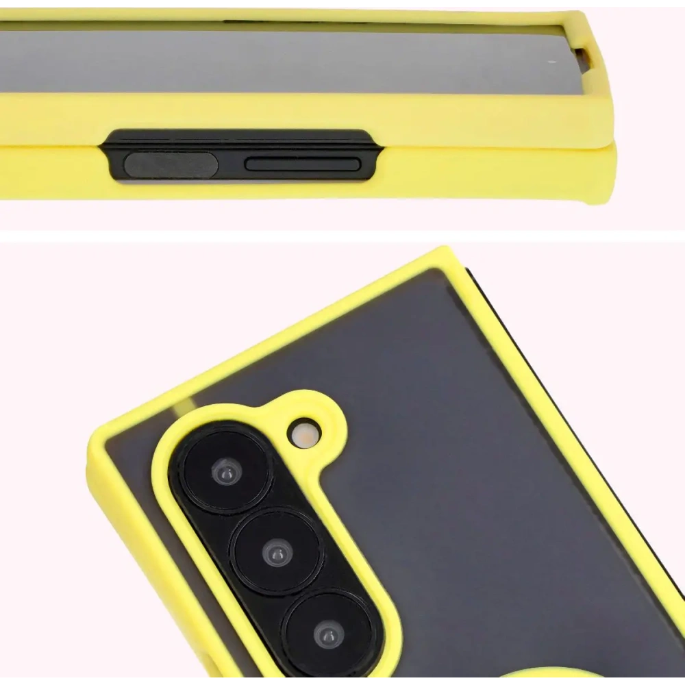 Hurtownia GSM - Bizon Case Hybrid Ring Samsung Galaxy Z Fold6 füstös színű, sárga kerettel - BIZ5617 - {ean13} - Hurt