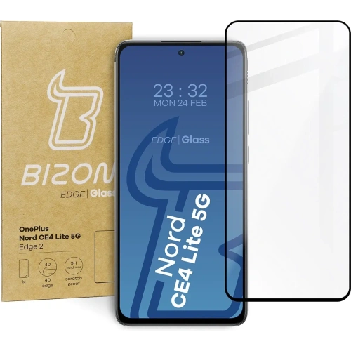 Szkło hartowane Bizon Glass Edge 2 do OnePlus Nord CE4 Lite 5G czarne