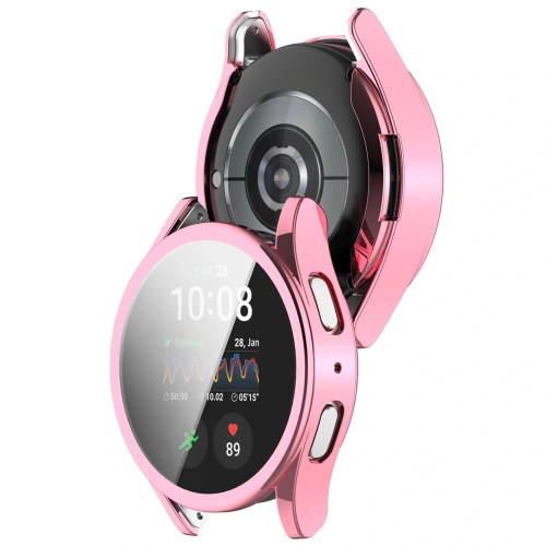 Etui z osłoną ekranu Bizon Case Watch Felipe do Samsung Galaxy Watch 7 40 mm różowe